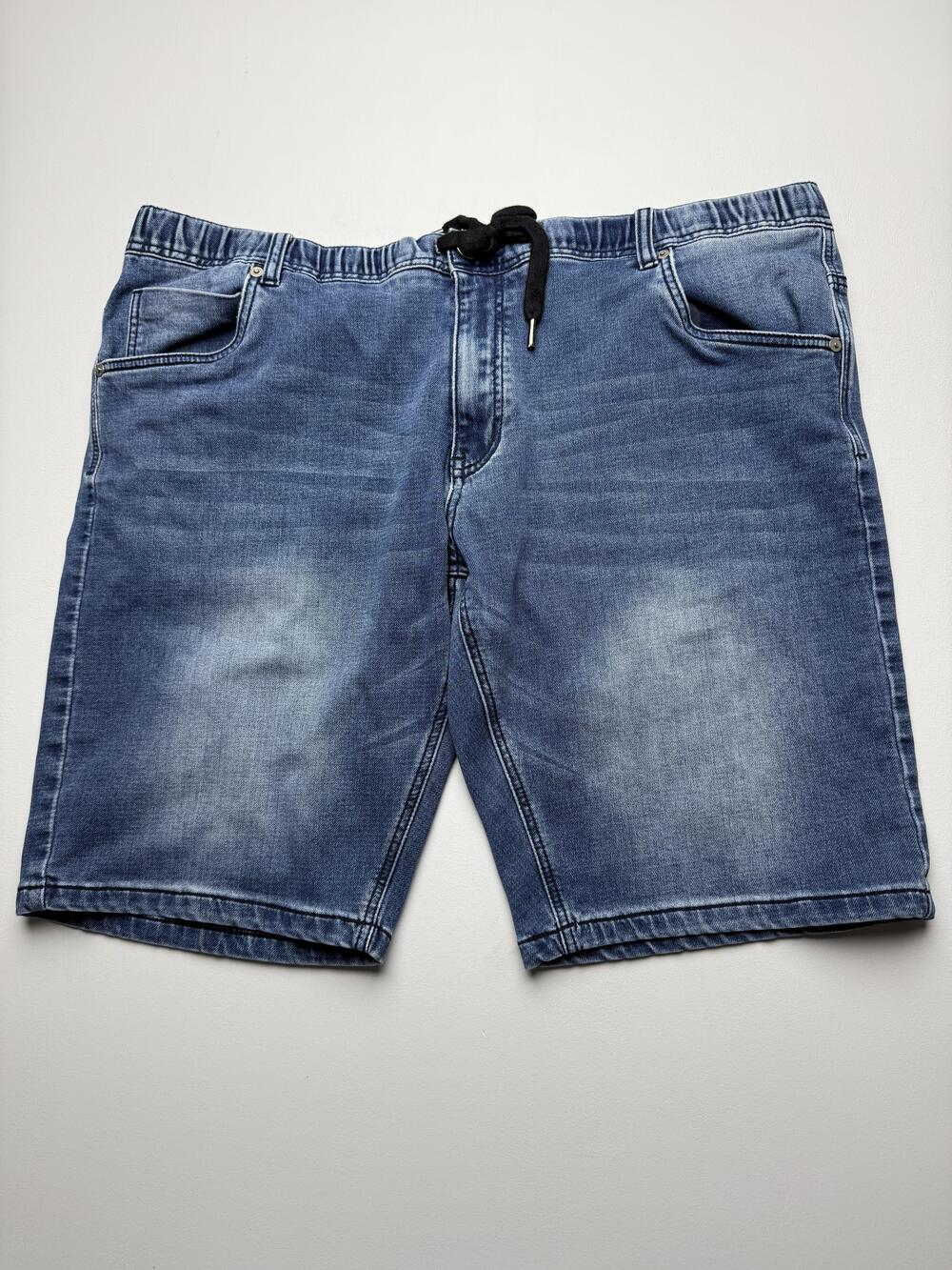 Johnny Bigg Denim Bermuda Shorts Mens 42 Blue Drawstring Waist 12" Inseam
